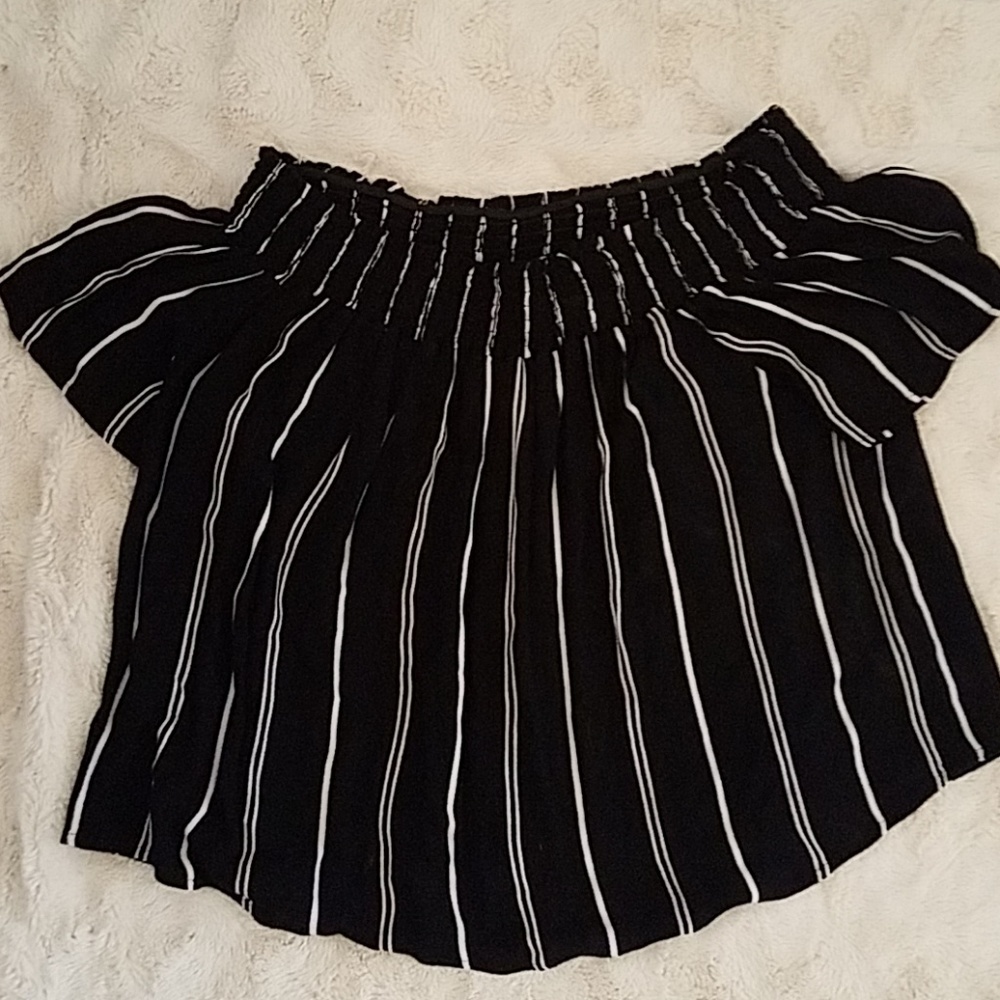 Stripped off the shoulder top